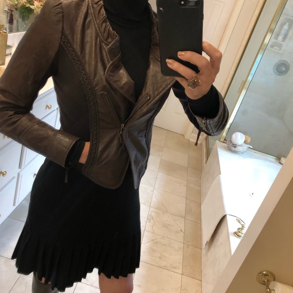 McGinn leather motorcycle jacket, Sz S - Picture 8 of 13